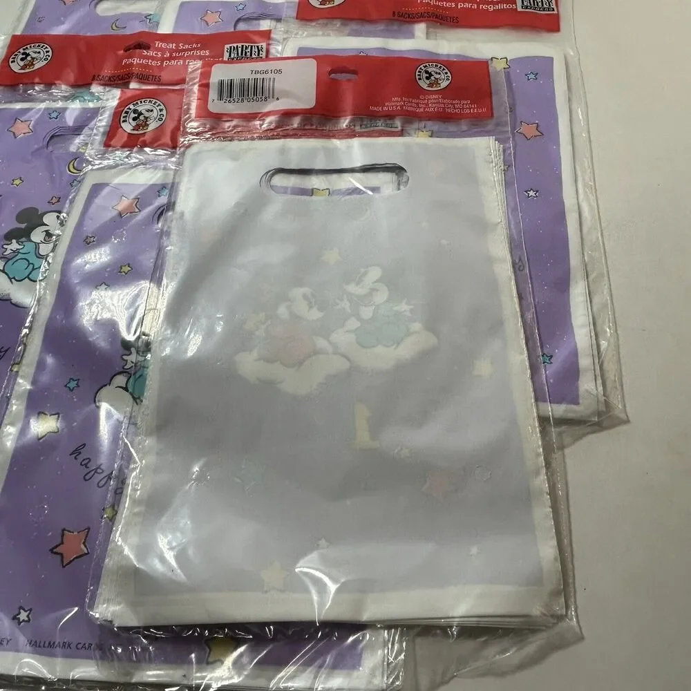 Vtg Baby Mickey Mouse Disney Hallmark Treat Sacks 48 Bag-6 New Sets-1st Birthday